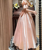 Sweet Prom Dress Light Pink V-neck Pearl Birthday Party Dress Evening Dress Dancing Dress HZ0319