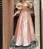 Sweet Prom Dress Light Pink V-neck Pearl Birthday Party Dress Evening Dress Dancing Dress HZ0319