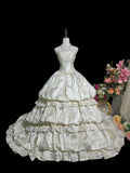 Vintage Strapless Pleated Tiered Wedding Dress HZ0319
