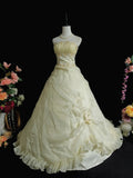 Retro Strapless Pleated Ruffle Tiered Wedding Dress HZ0319