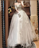 Romantic Off Shoulder Pleated Wedding Dress HZ0319