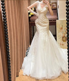 Charming V-neck Tulle Mermaid Wedding Dress HZ0319