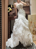 Elegant Strapless Pleated Tiered Mermaid Wedding Dress HZ0319