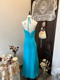 Beauty Prom Dress A Line Halter Pleated Birthday Party Dress Evening Dress Gala Dress HZ0319