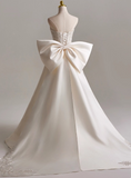 Beauty A Line Strapless Bowknot Wedding Dress HZ0319
