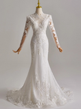 Elegant Wedding Dress Long Sleeve Mermaid Wedding Dress HZ0319