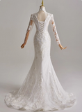Elegant Wedding Dress Long Sleeve Mermaid Wedding Dress HZ0319