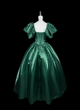 Elegant Prom Dress Dark Green Square Neck Pleated Evening Dress Gala Dress Ball Gown HZ0319