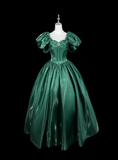 Elegant Prom Dress Dark Green Square Neck Pleated Evening Dress Gala Dress Ball Gown HZ0319