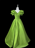 Stunning Prom Dress V-neck Pleated Evening Dresses Gala Dress Ball Gown HZ0319