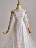Beauty A Line Strapless Long Sleeve Tulle Wedding Dress HZ0319