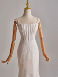 Elegant Wedding Dress Spaghetti Straps Mermaid Wedding Dress HZ0319