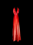 Sexy Prom Dress Red V-neck Backless Pleated Long Prom Dress Evening Dress Gala Dress HZ0319