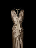 Gorgeous Prom Dress V-neck Pleated Long Prom Dress Evening Dress Birthday Party Dress HZ0319