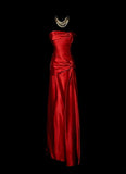 Elegant Prom Dress Strapless Pleated Long Prom Dress Evening Dress Birthday Party Dress HZ0319