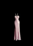 Sweet Prom Dress Light Pink Halter Long Prom Dress Evening Dress Birthday Party Dress HZ0319