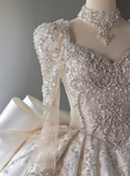 Gorgeous Wedding Dress Sweetheart Long Sleeve Pleated Wedding Dress HZ0319