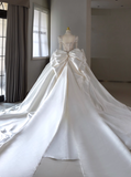 Gorgeous Wedding Dress Sweetheart Long Sleeve Pleated Wedding Dress HZ0319