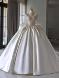 Gorgeous Wedding Dress Sweetheart Long Sleeve Pleated Wedding Dress HZ0319
