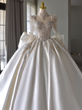 Gorgeous Wedding Dress Sweetheart Long Sleeve Pleated Wedding Dress HZ0319