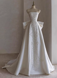 Elegant Wedding Dress A Line Strapless Wedding Dress HZ0319
