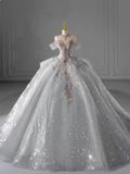 Gorgeous Wedding Dress Off Shoulder Pleated Wedding Dress HZ0319