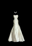 Minimalist Wedding Dress A Line Strapless Pleated Wedding Dress HZ0319