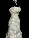 Minimalist Wedding Dress Strapless Pleated Mermaid Wedding Dress HZ0319