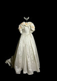 Charming Wedding Dress A Line Off Shoulder Flower Pleated Wedding Dress HZ0319