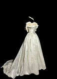 Charming Wedding Dress A Line Off Shoulder Flower Pleated Wedding Dress HZ0319
