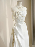 Elegant Wedding Dress A Line Strapless Pleated Wedding Dress HZ0319