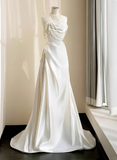 Elegant Wedding Dress A Line Strapless Pleated Wedding Dress HZ0319