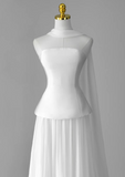 Charming Wedding Dress A Line Strapless Pleated Tulle Wedding Dress HZ0319