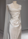 Elegant Wedding Dress A Line Square Neck Pleated Wedding Dress HZ0319