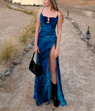 Beauty Women Dress Spaghetti Straps Slit Birthday Outfits Long Seaside Party Dress HZ0319