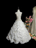 Retro Wedding Dress Spaghetti Straps Pleated Wedding Dress HZ0319