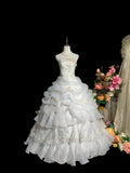 Elegant Wedding Dress Strapless Pleated Tiered Wedding Dress HZ0319
