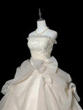 Vintage Wedding Dress Strapless Pleated Tulle Wedding Dress HZ0319