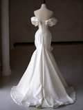 Elegant Wedding Dress Off Shoulder Pleated Mermaid Wedding Dress HZ0319