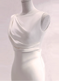 Minimalist Wedding Dress Pleated Backless Wedding Dress HZ0319