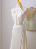 Elegant Wedding Dress A Line Halter Wedding Dress HZ0319