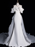 Beauty Wedding Dress Off Shoulder Ruffle Mermaid Wedding Dress HZ0319