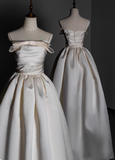 Newest Wedding Dress A Line Strapless Pleated Wedding Dress HZ0319