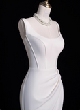 Minimalist Wedding Dress Spaghetti Straps Slit Mermaid Wedding Dress HZ0319