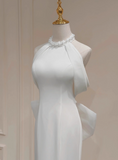 Elegant Wedding Dress Halter Bowknot Mermaid Wedding Dress HZ0319