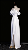 Newest Wedding Dress A Line Off Shoulder Pleated Slit Wedding Dress HZ0319