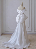 Pretty Wedding Dress A Line Off Shoulder Pleated Wedding Dress HZ0319