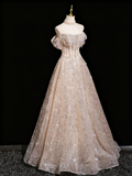 Shiny Prom Dress A Line Off Shoulder Prom Dress Evening Dress Birthday Party Dress HZ0319