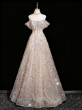 Shiny Prom Dress A Line Off Shoulder Prom Dress Evening Dress Birthday Party Dress HZ0319