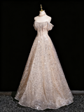 Shiny Prom Dress A Line Off Shoulder Prom Dress Evening Dress Birthday Party Dress HZ0319